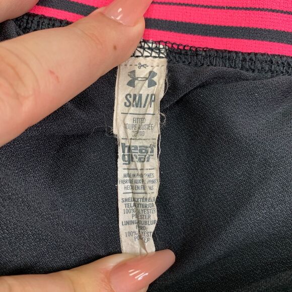 Under Armour Short Women S Small Pink Black Perfect Pace Running HeatGear Fitted - Picture 4 of 12
